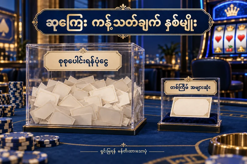 ဆလော့စက်နောက်ခံ၊ ချစ်ပ်များနှင့် စုစုပေါင်းဆုရန်ပုံငွေ၊ တစ်ကြိမ်ဆုကြေးကန့်သတ်ချက်ကို ခွဲထားသော ဘောက်ချာပုံ
